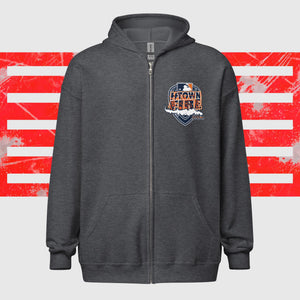 HTOWN FIRE MADE ASTROS THEMED Unisex heavy blend zip hoodie