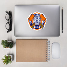 Load image into Gallery viewer, Sugar skull Houston fire Bubble-free stickers
