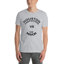 Load image into Gallery viewer, HOUSTON FIREFIGHTERS VS MAYOR BLACK FONT Short-Sleeve Unisex T-Shirt