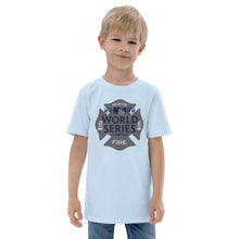 Load image into Gallery viewer, HOUSTON FIRE WORLD SERIES THEMED HFD Youth jersey t-shirt