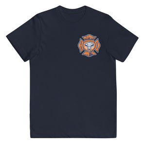 Skull fireifghter baseball themed Youth jersey t-shirt