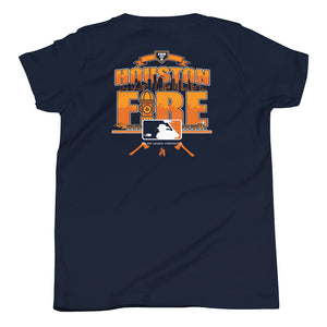 Houston fire baseball themed Youth Short Sleeve T-Shirt